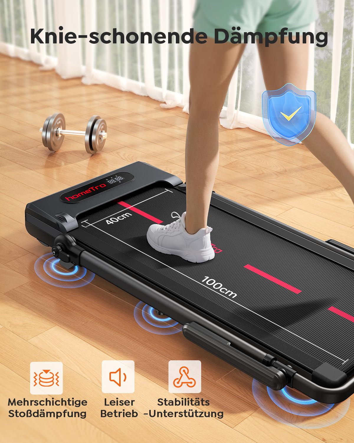Laufband für Zuhause Klappbar mit 7% Steigung, All-in-1 Walking Pad bis 12 km/h mit 3,0 PS Leisem Motor, Höhenverstellung bis 150mm & Abnehmbarem Schreibtisch, APP und Fernbedienung
