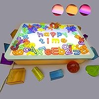 RANGRANGMANJIA 16" Toddler LED Light Table: 10 Brightness Levels, 3 Colors, Portable Sensory Box Fits IKEA Flisat for Play & Art (Orange)