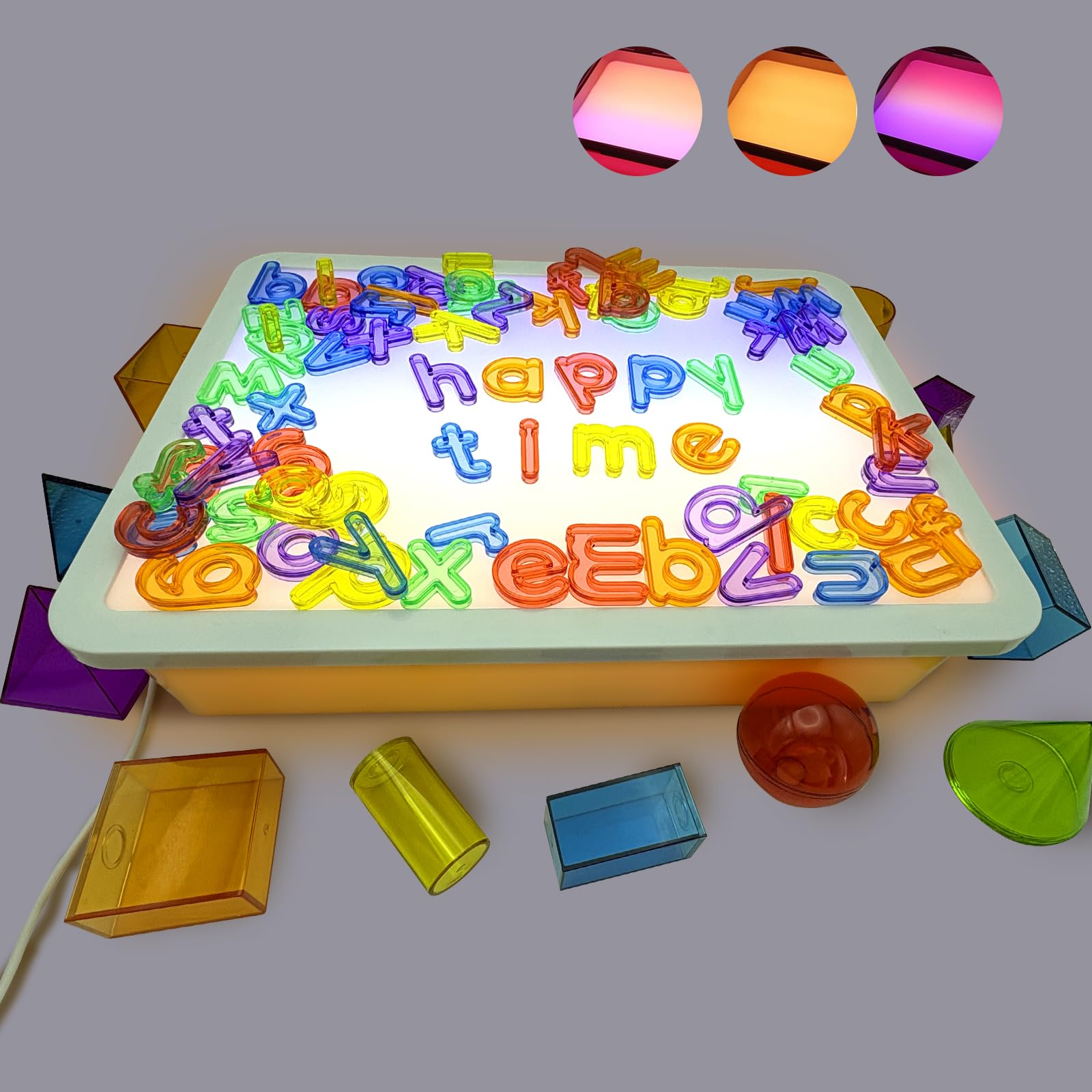 Photo 1 of 16" LED Light Table for Toddlers with 10 Brightness Levels & 3 Color Modes, Durable Portable Light Box for Kids Sensory Play, Tracing & Art, Fits IKEA Flisat Table, Ideal for Home & Classroom(Orange)