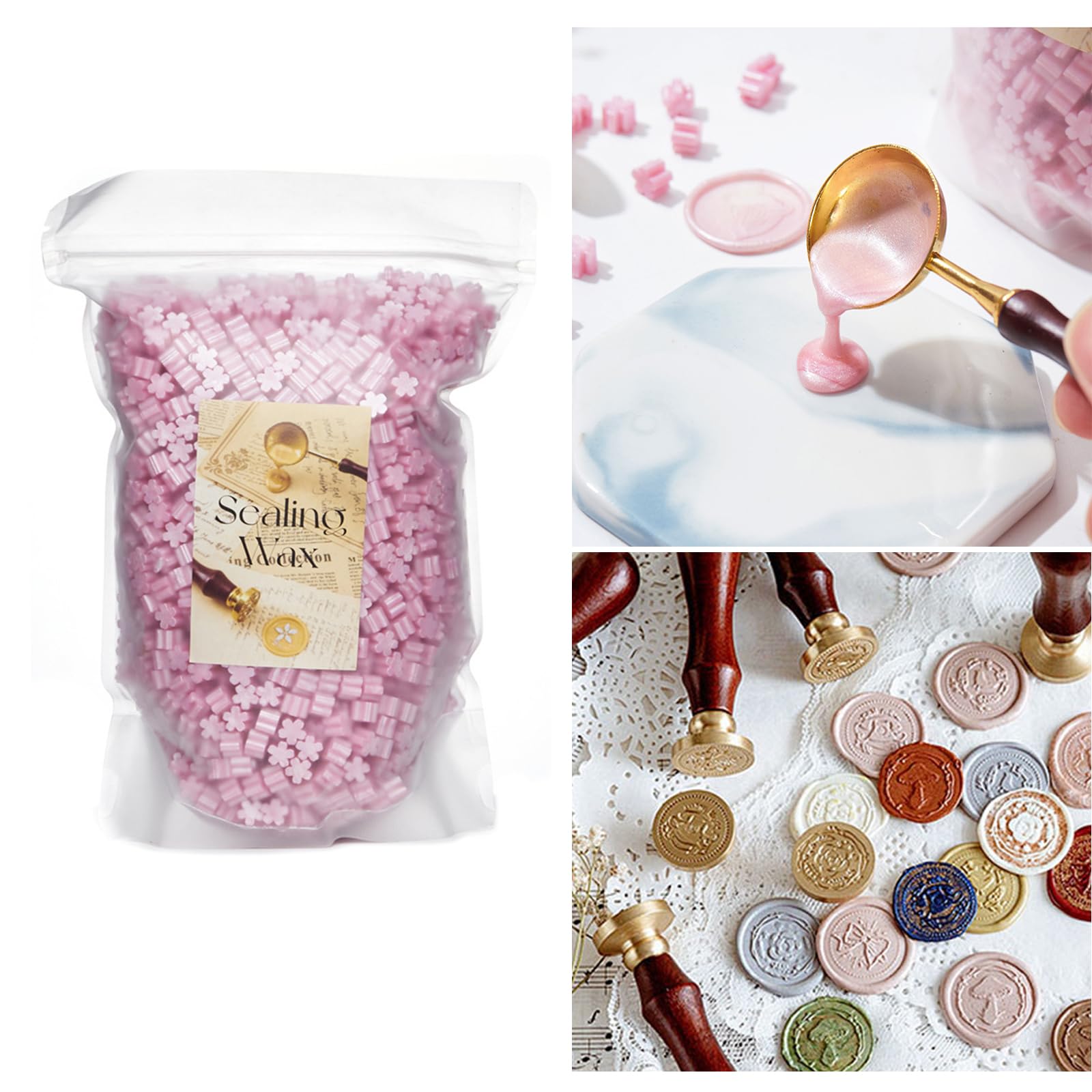 PANGBOER 500 g ceralacca Perline a Forma ceralacca Perline Sigillo per Timbro abbellimento Artigianale sigillatura