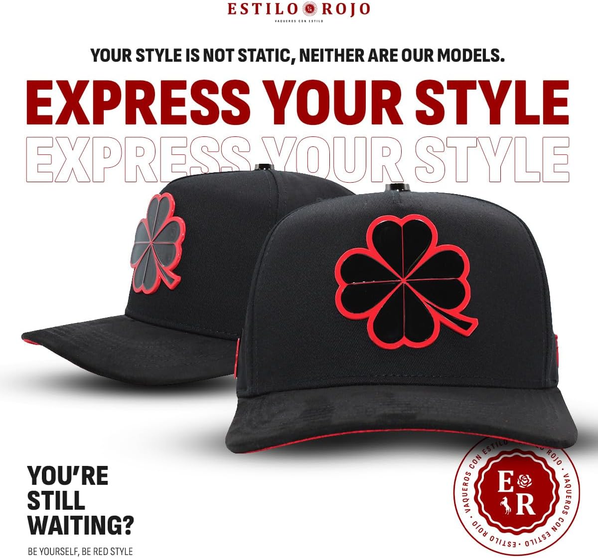 Hats FT116 Black Clover Hat - Premium Black Clover Hats for Men and Women, Black Snapback Hat, Ball Caps for Men for Any Occasion, Clover Trucker Hat, Gorra para Hombre Ajustable - Image 2