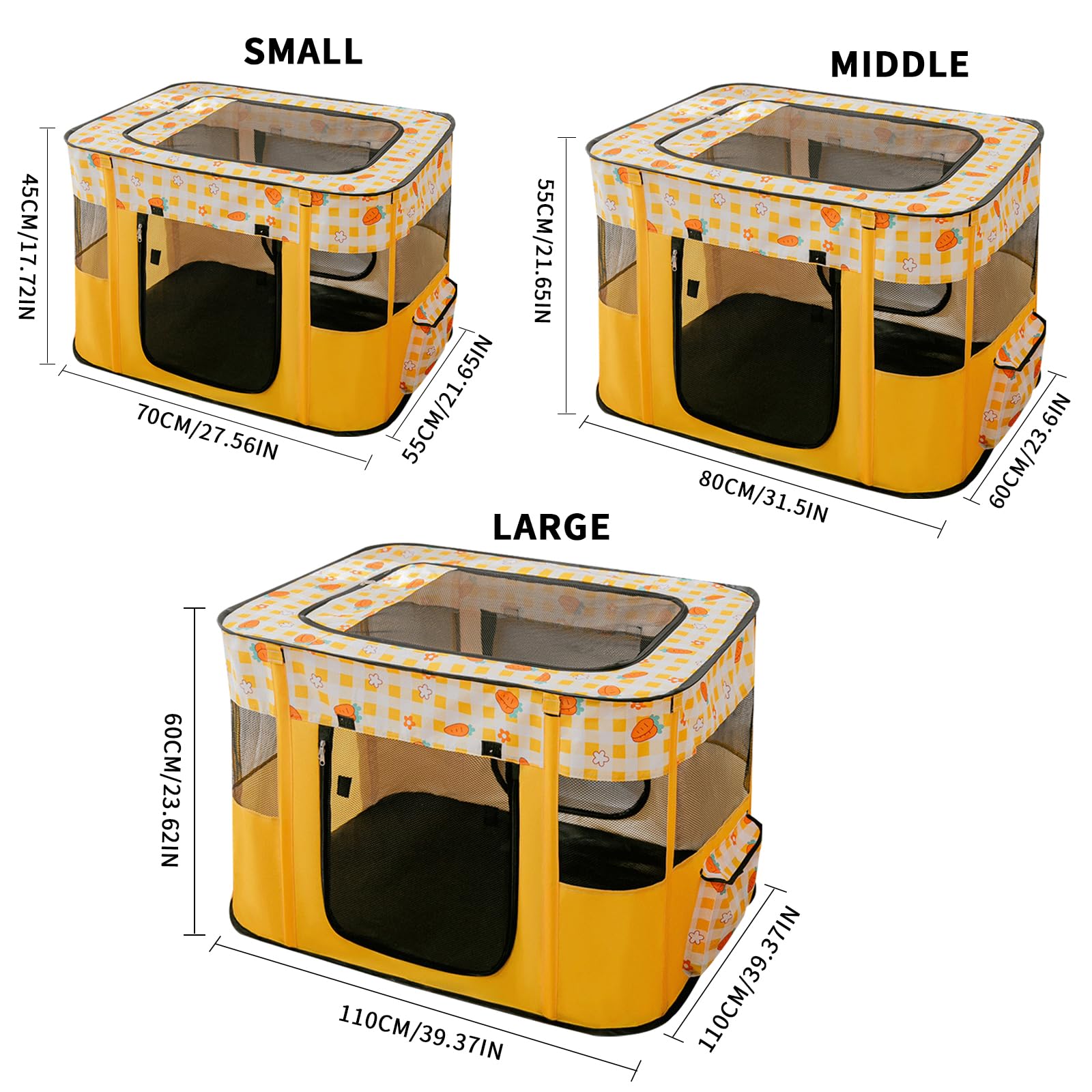 Puppyuitloop, 110 x 110 x 60 cm, opvouwbare puppybox