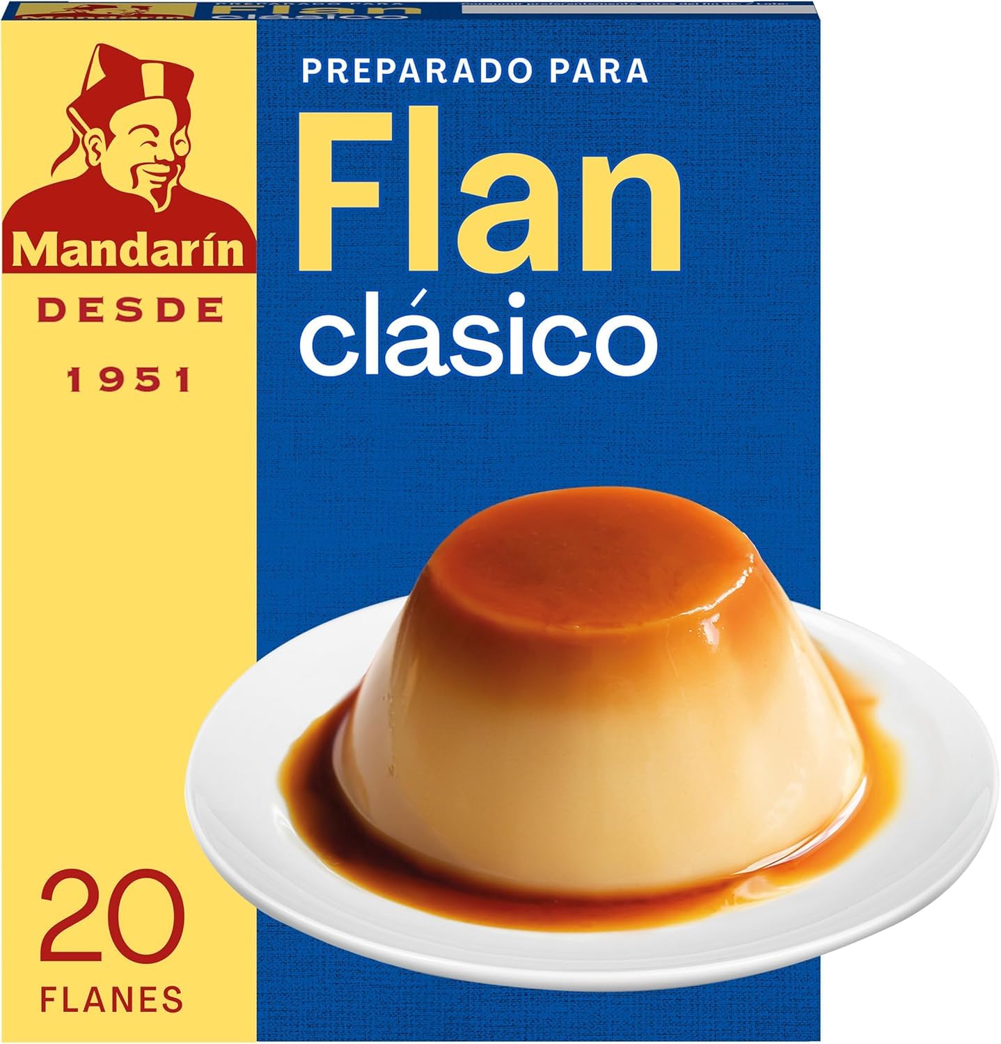 DR. OETKER - Flan Clásico Mandarín Pack de 10 Uds x 30g, Textura Cremosa, Pack 5 Sobres, Hasta 30 Flanes, Receta Tradicional, Preparación Rápida y Sencilla