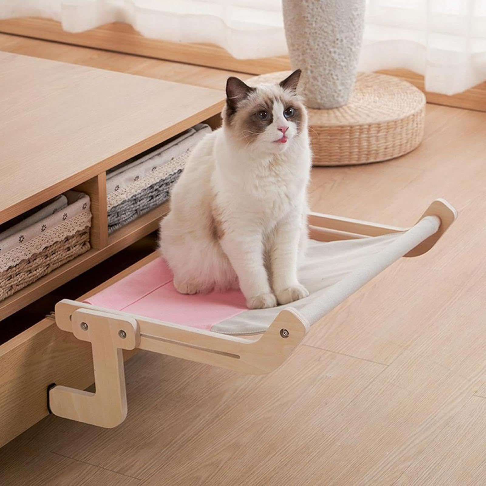 Cat Window Perch - Stabiler Haustierfensterstuhl, Moderne Katzenliege | Bequeme Sonnenhängematte, platzsparendes Katzenbrett, verstellbare Kätzchen-Hängematte, Katzenmöbel für, einfach zu