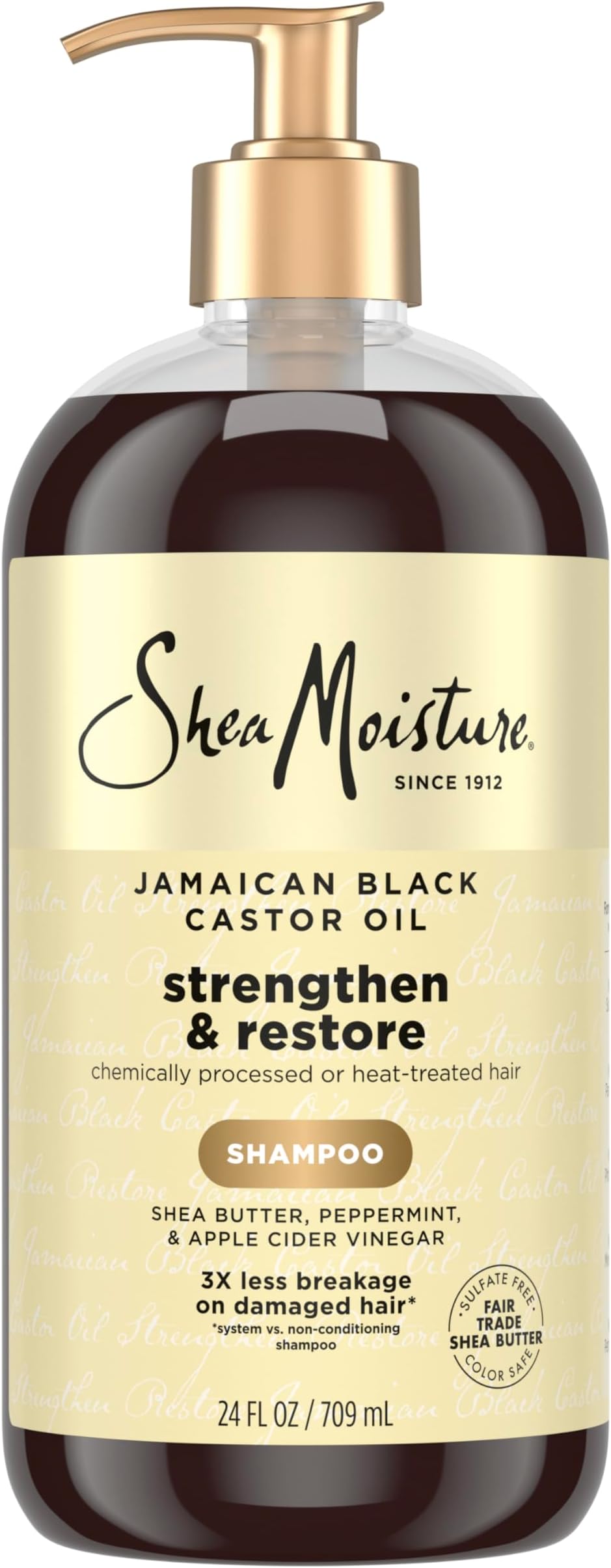 Strengthen and Restore Shampoo Jamaican Black Castor Oil for Damaged Hair Sulfate-Free 24 Fl oz