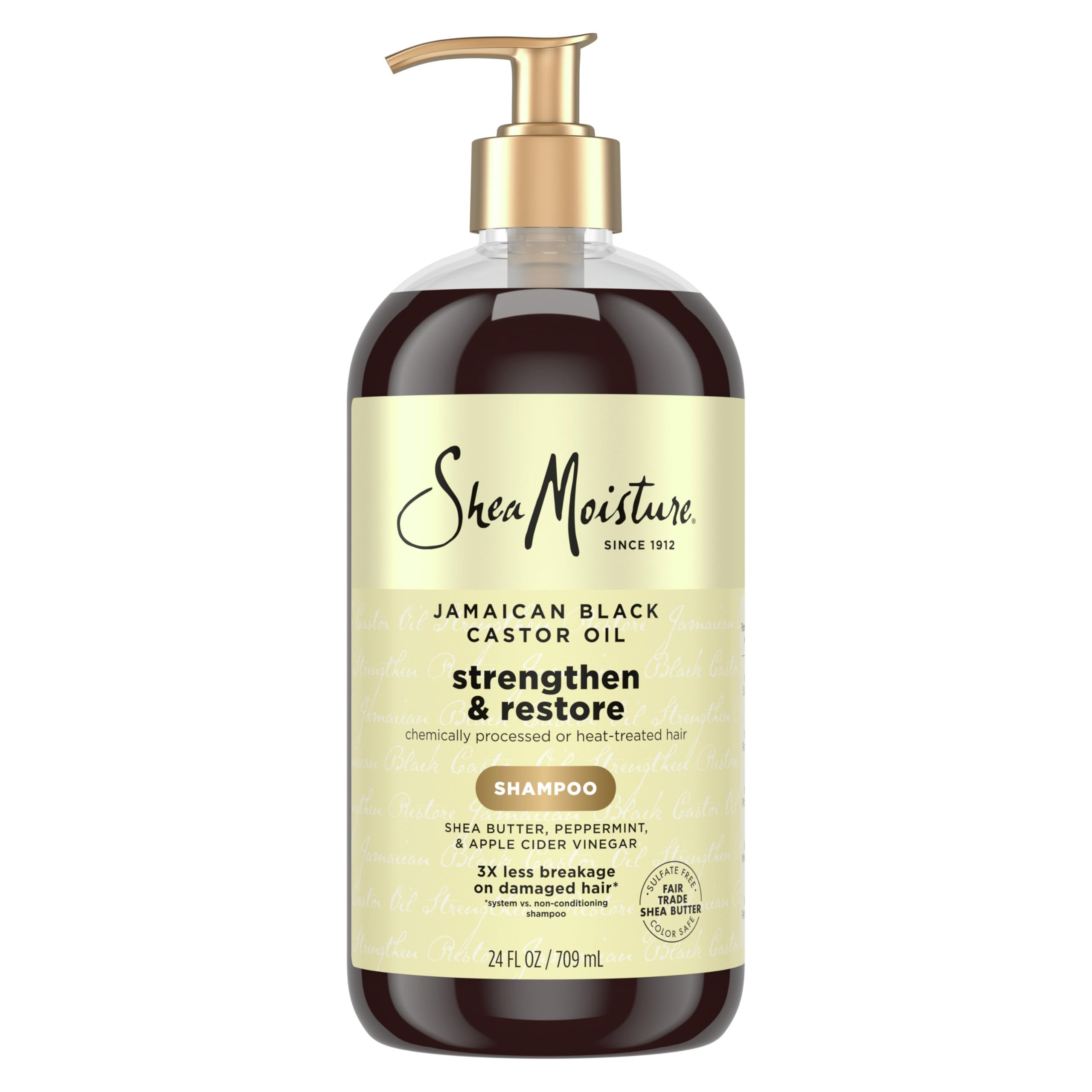 Strengthen and Restore Shampoo Jamaican Black Castor Oil for Damaged Hair Sulfate-Free 24 Fl oz