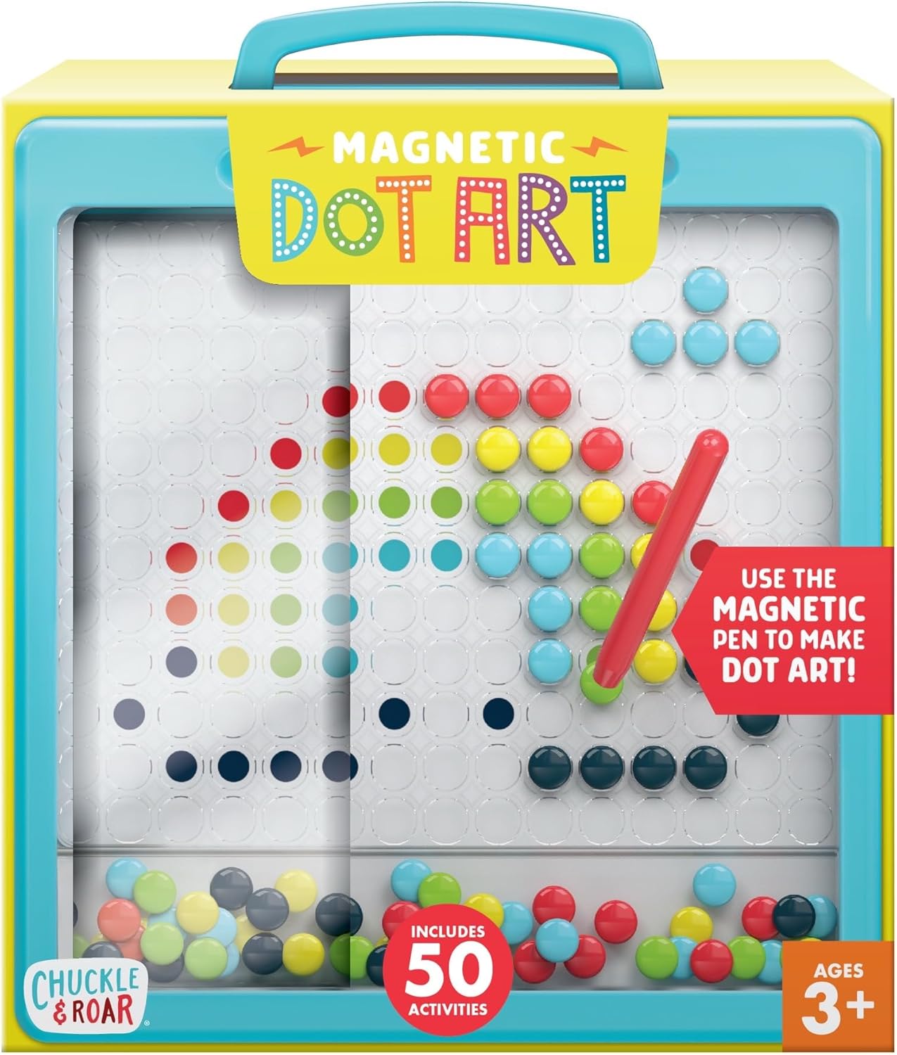 Chuckle & Roar Magnetic Dot Art Designer – Color-by-Number Stencil Art Toy for Kids Ages 3+ | Mess-Free, Travel-Friendly Creative Play