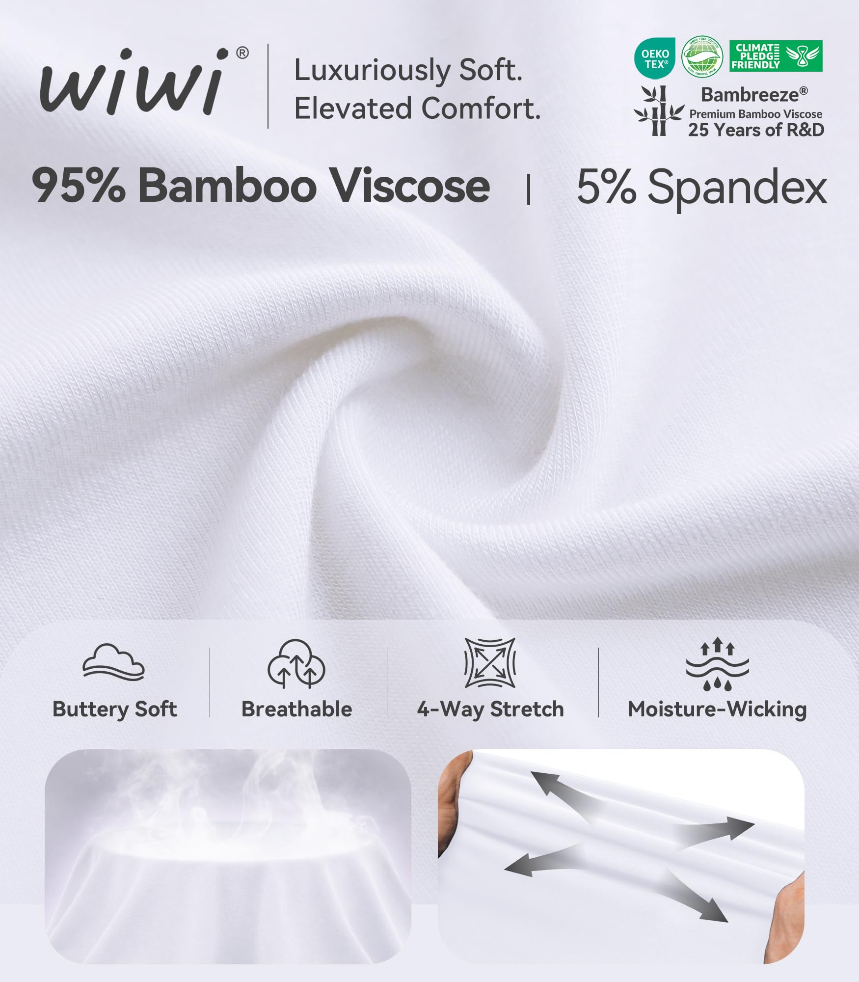 WiWi Damen Bambus-Nachthemd Sexy Camisole Nachtwäsche V-Ausschnitt Nachtwäsche Full Slip für Unterkleid Chemise S-4X
