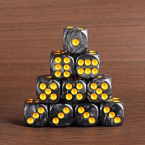 Miniatura 171 de Juego de 36 dados mini de 0.472 in, 6 caras, juego de dados con patrón de perlas, 6 dados estándar para Yahtzee, Bunco o enseñanza de matemáticas