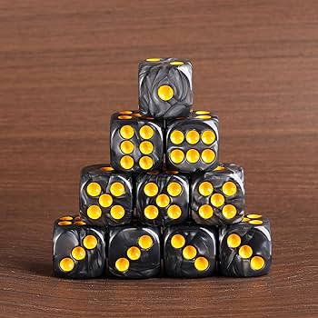 Amazon.com: 24 of Pack 16MM 6 Sided Dice Set,Pearl Pattern