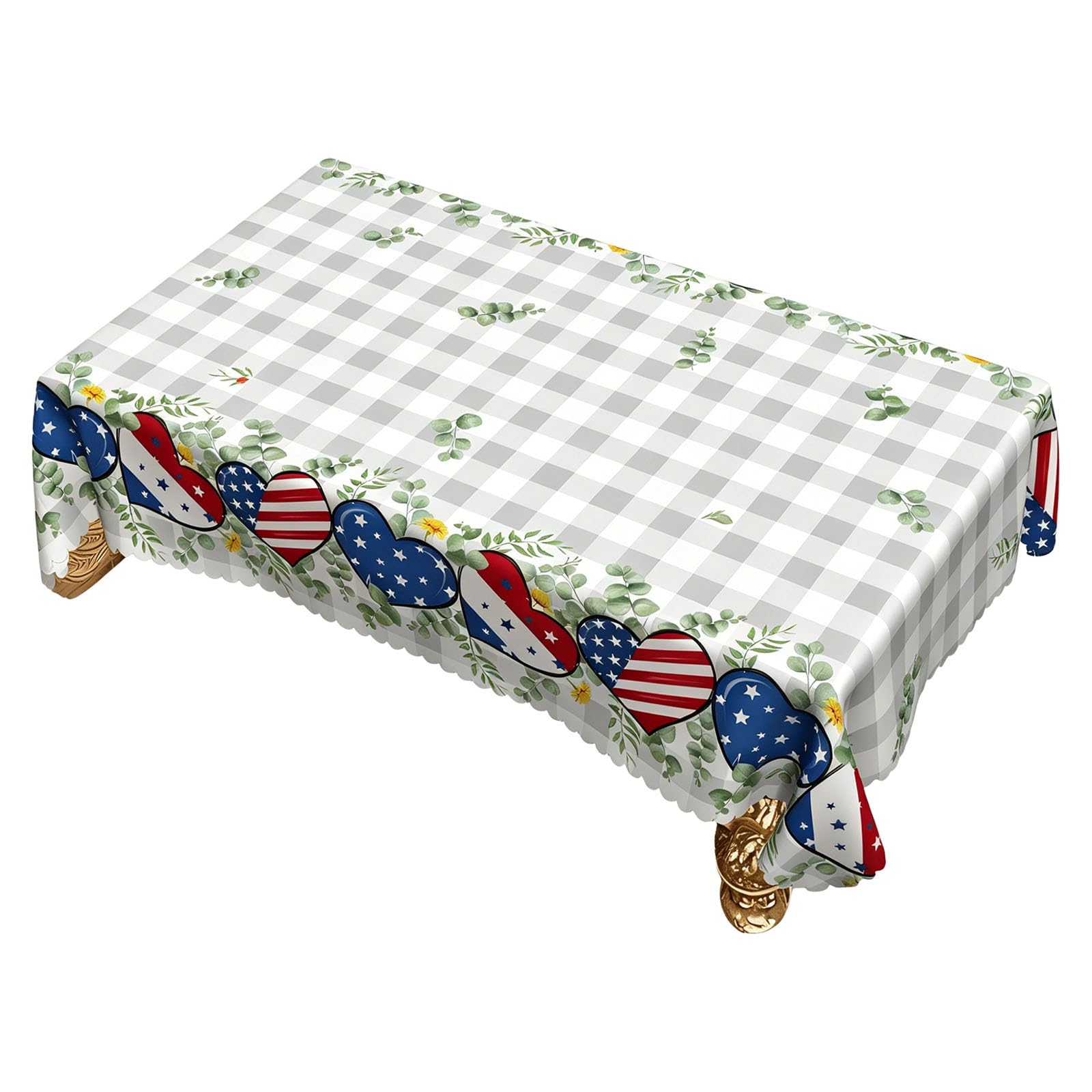 Kaeltsyn Patriotic Star Designs Tablecloth Soft for Indoor Outdoor Dining Old Fashion Dining Cloth