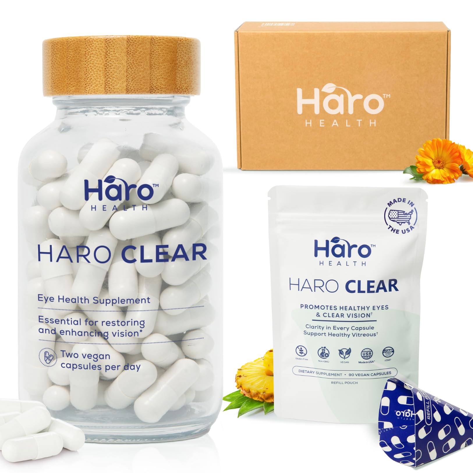 HARO Clear Starter Kit - 180pcs Lutein Eye Vitamins Supplement for Macular Health and Dry Eye, Contains Lutein, Zinc, Vitamins C/E & Zeaxanthin to Support Eye Health