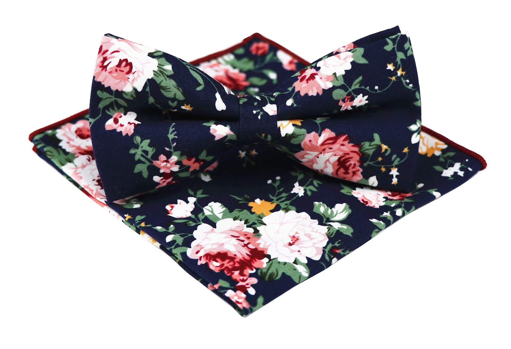 Secdtie Men's Skinny Tie Fashion Causal Cotton Floral Printed Linen Necktie