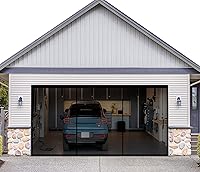 Vista 10 de Puerta mosquitera de garaje para garaje de 1 auto desplegable de 8 x 7 pies, pantalla magnética de puerta de 8 x 7 pies