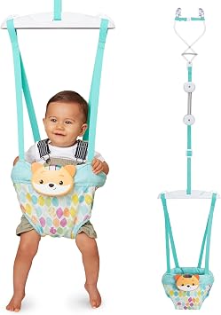 Infantino 2-in-1 Music & Light Doorway Jumper - Attractive Activity Jumper with Motion Activated Sound for Babies, Foxes