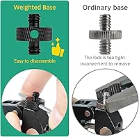 Vista 3 de Rigych Adaptador de tornillo de trípode de 14 macho a 14 macho con agujero 14 tornillo soporte de cámara para cámara, trípode, soporte de micrófono