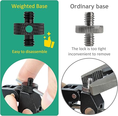 Miniatura 3 de Rigych Adaptador de tornillo de trípode de 14 macho a 14 macho con agujero 14 tornillo soporte de cámara para cámara, trípode, soporte de micrófono,