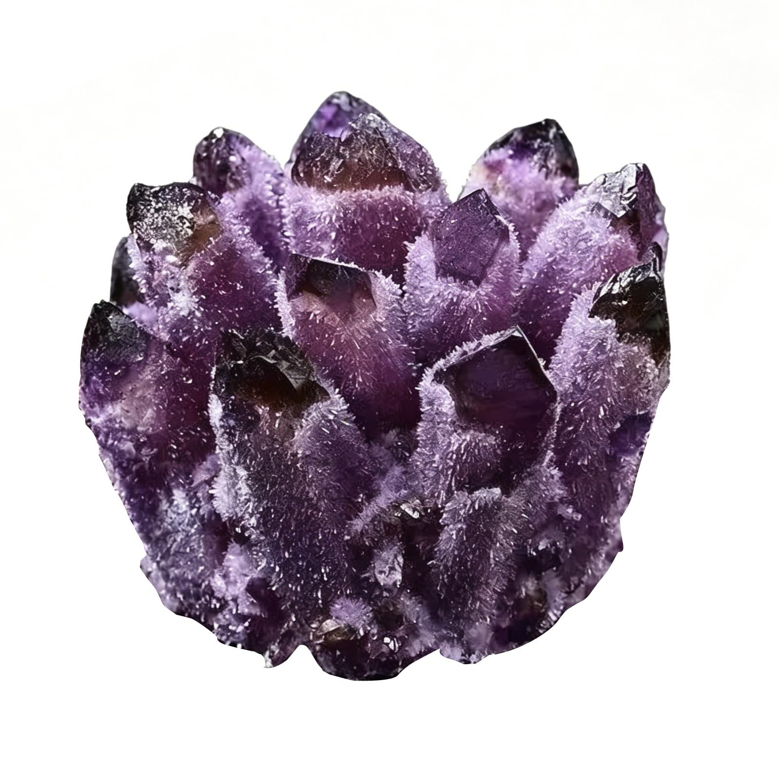 IUYIXWFP Natural Amethyst Citrine & Clear Quartz Crystal Flower Cluster – Raw Mineral Specimen, Unique Home Feng Shui Decor, Healing Crystal Ornament