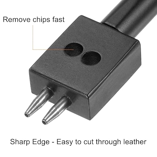 Vista 48 de uxcell Herramienta de punzón de cuero de 4 puntas, 0.315 in, fila, agujero redondo, costura, cincel para artesanía de cuero