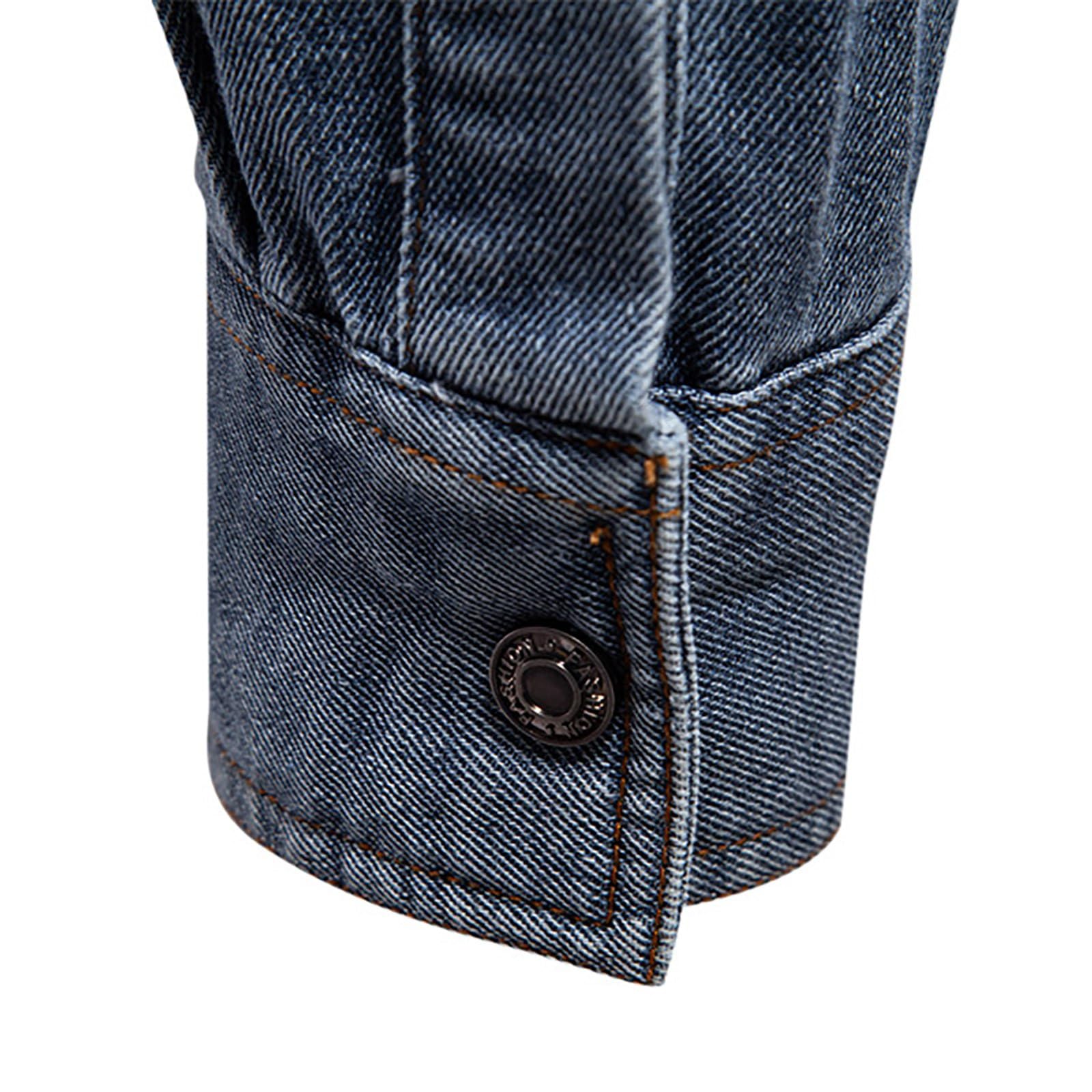 Camicia a Jeans Da Uomo, Camicia Denim Jeans Uomo, Denim Regular Cotone Camicia Western Casual Lavoro Camicie Elegante Maniche Lungo Vestibilita Camicia Uomo Slim Fit No Stiro Camicia Button-Down Uomo