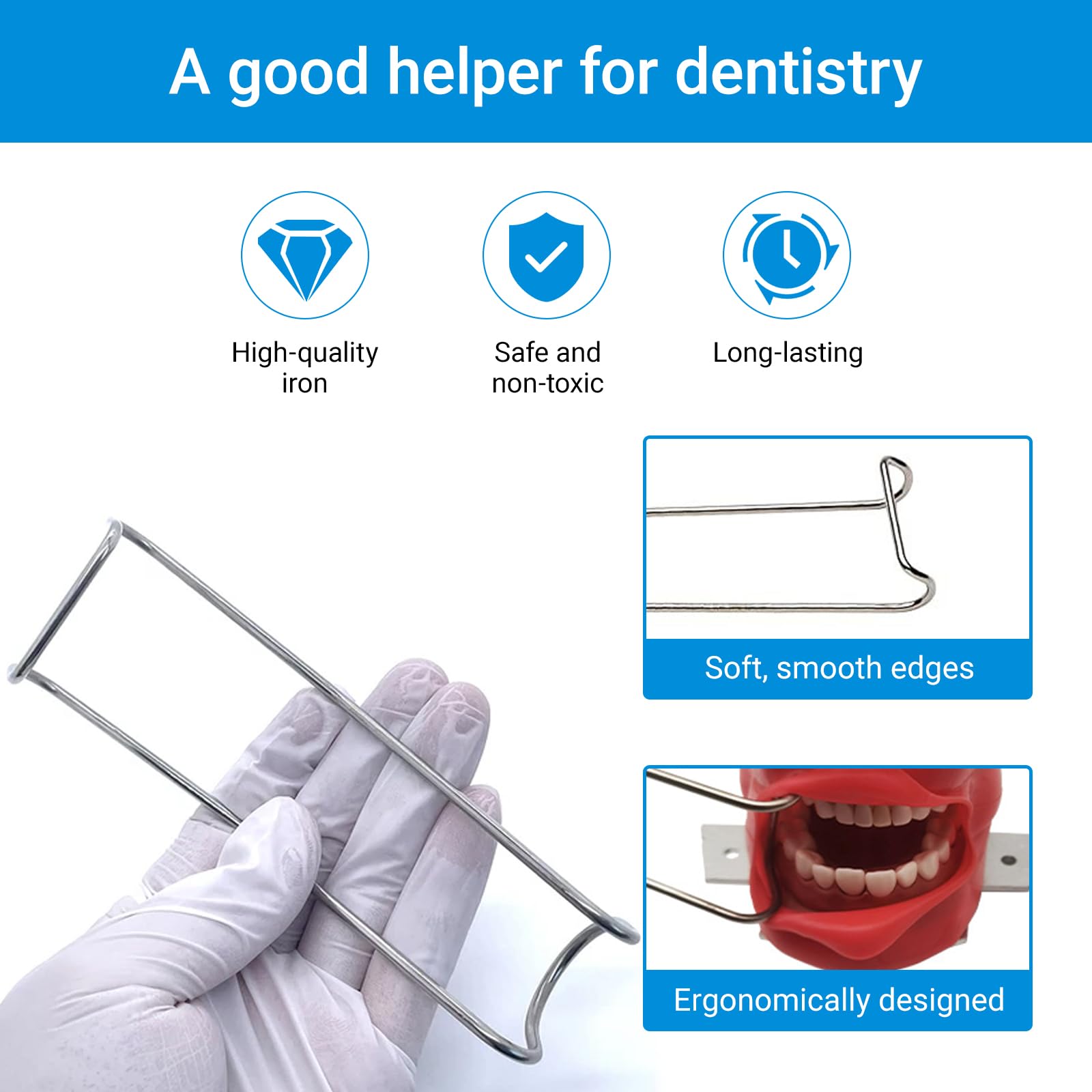 Dental Columbia Wange Retractor Autoklavierbarer Mundöffner, Zahninstrument für Zahnbeweißung und Zahnverfahren, 4 Stück