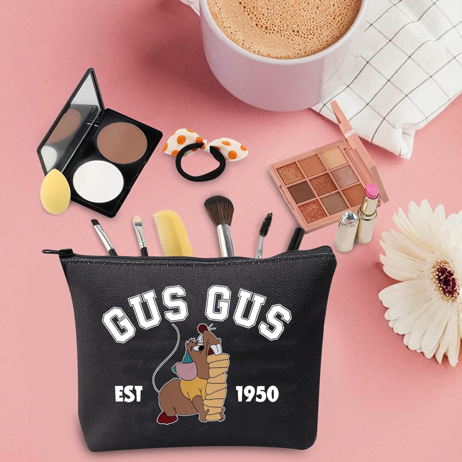 TSOTMO Cartoon Merchandise Fairy Tale Cosmetic Bag Fairy Princess Gift Mouse Gus Makeup Bag For Movie Fans (GUS BLK) - Image 5
