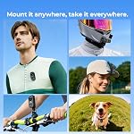 Action Camera 4K, Mini Body Camera with 64GB SD Card, Portable POV Camera for Vlogging, 150° Wide Angle WiFi Thumb Cameras with EIS Stabilization, Charging Case