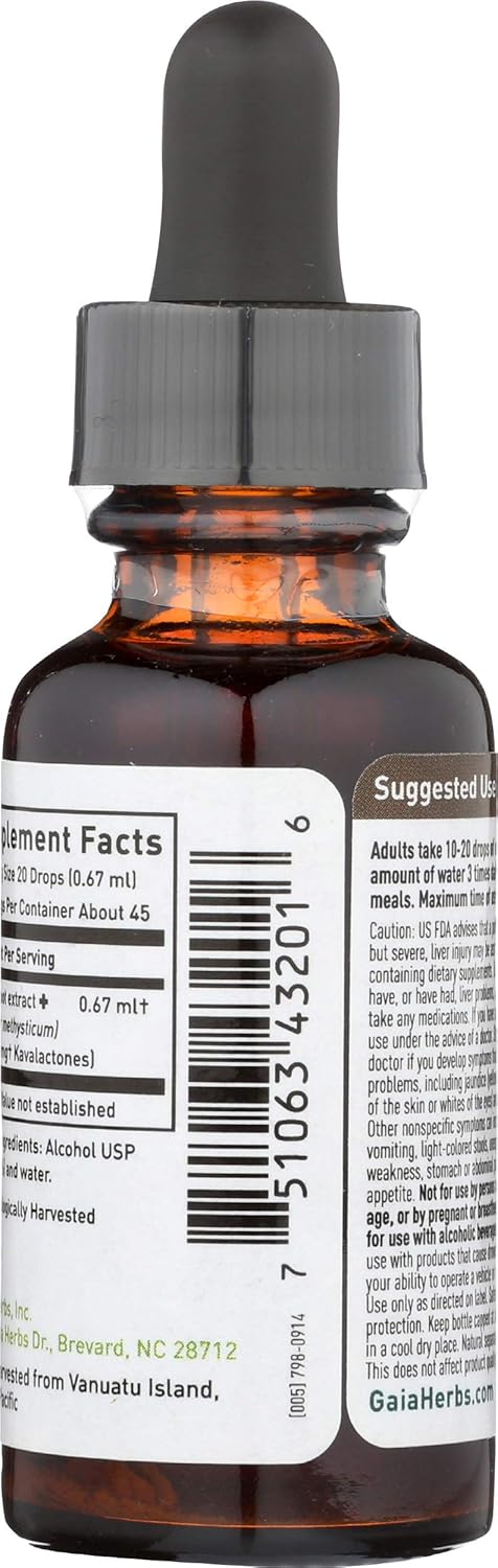 Gaia Herbs Kava Kava Root Extra Strength - 1 fl oz : Health & Household