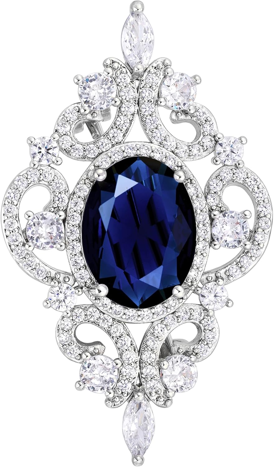 SELOVO Wedding Formal Accessory Cubic Zirconia Brooch Pendant Pin