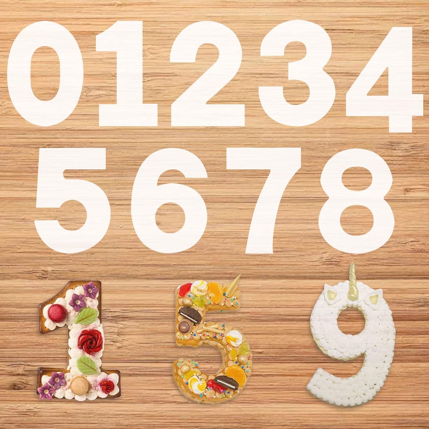 CIEMODA 12 Inch Large Number Stencils Set,Number Cake