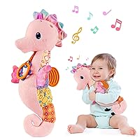 Vista 8 de Fuzqq Juguetes para bebés de 0 a 6 meses, juguete de peluche musical con sonajero, juguete suave para recién nacidos para niñas de 0 3 6 9 12 meses