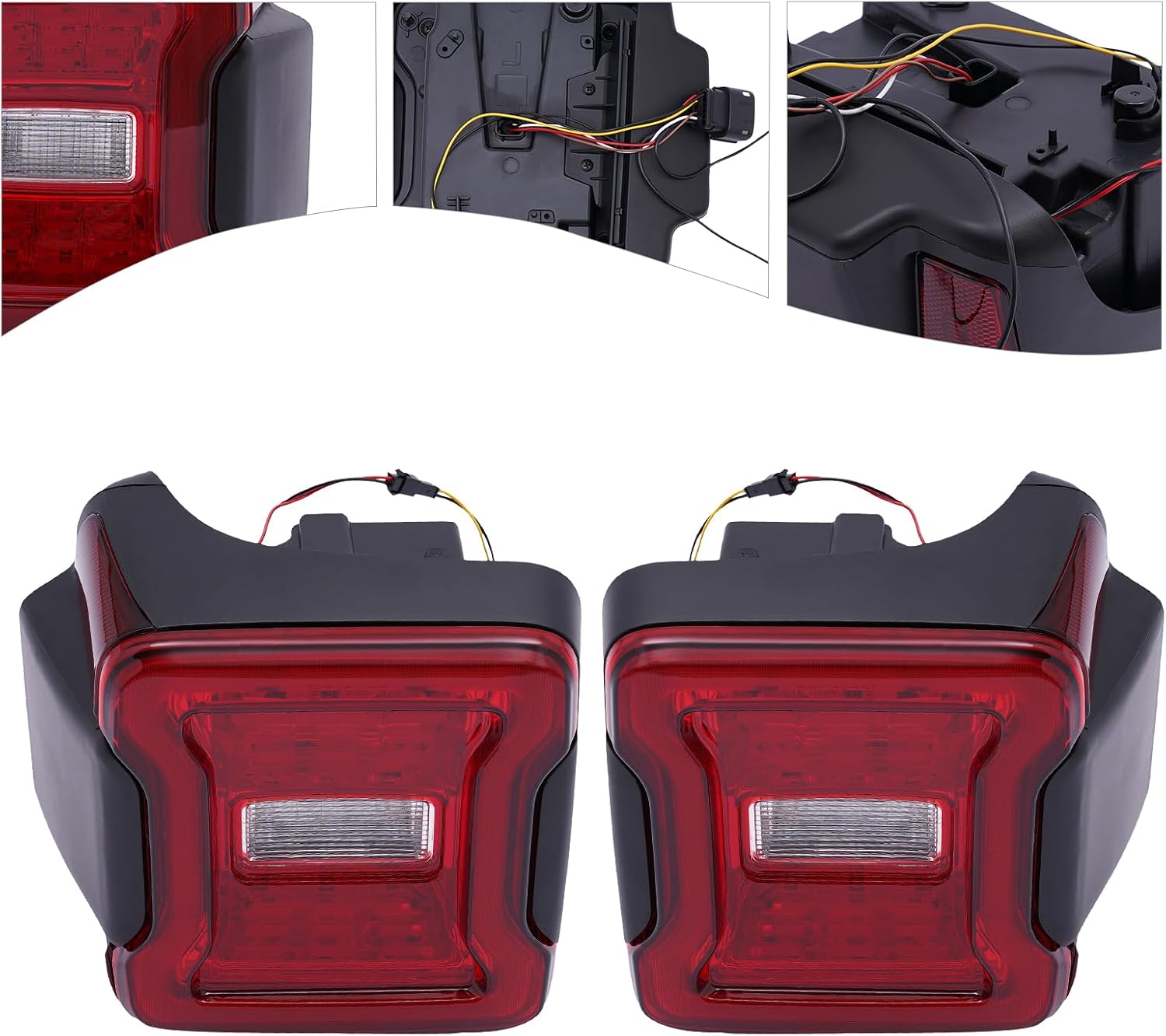 Tail Light Assembly Fit For 2018 2019 2020 2021 2022 Jeep Wrangler Reverse Light Turn Signal Lamp Running Lights Side Marker Light Assembly,1 Pair (Left + Right) (LH+RH)