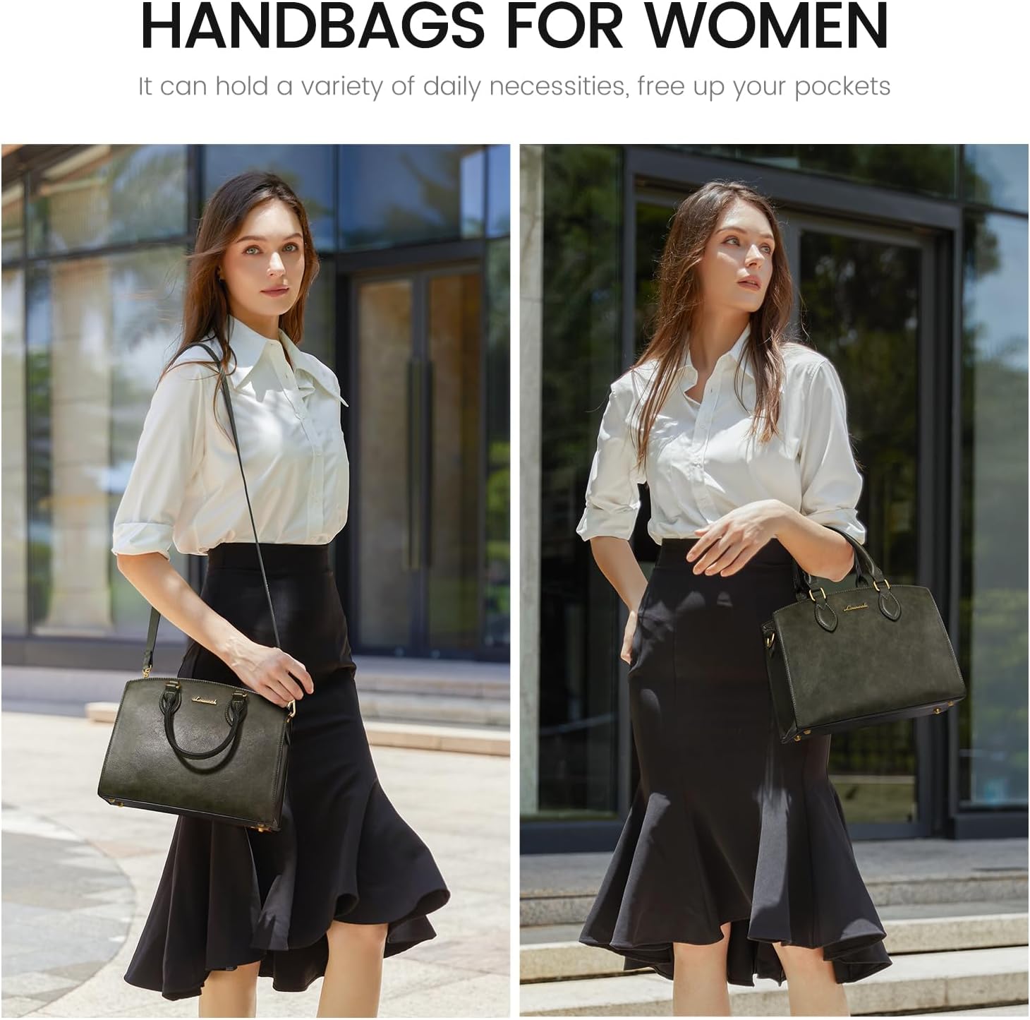 LOVEVOOK Purses and Handbags for Women, Vintage Tote Shoulder Bag Trendy, PU Leather Satchel Bag, Medium Ladies Hand Bag - Image 2