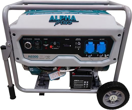 ALPHA PLUS A6500-5500 Watts Remote Start Generator &amp; Push Button Start &amp; Recoil|Petrol Heavy Duty Engine|Automatic Choke|U...