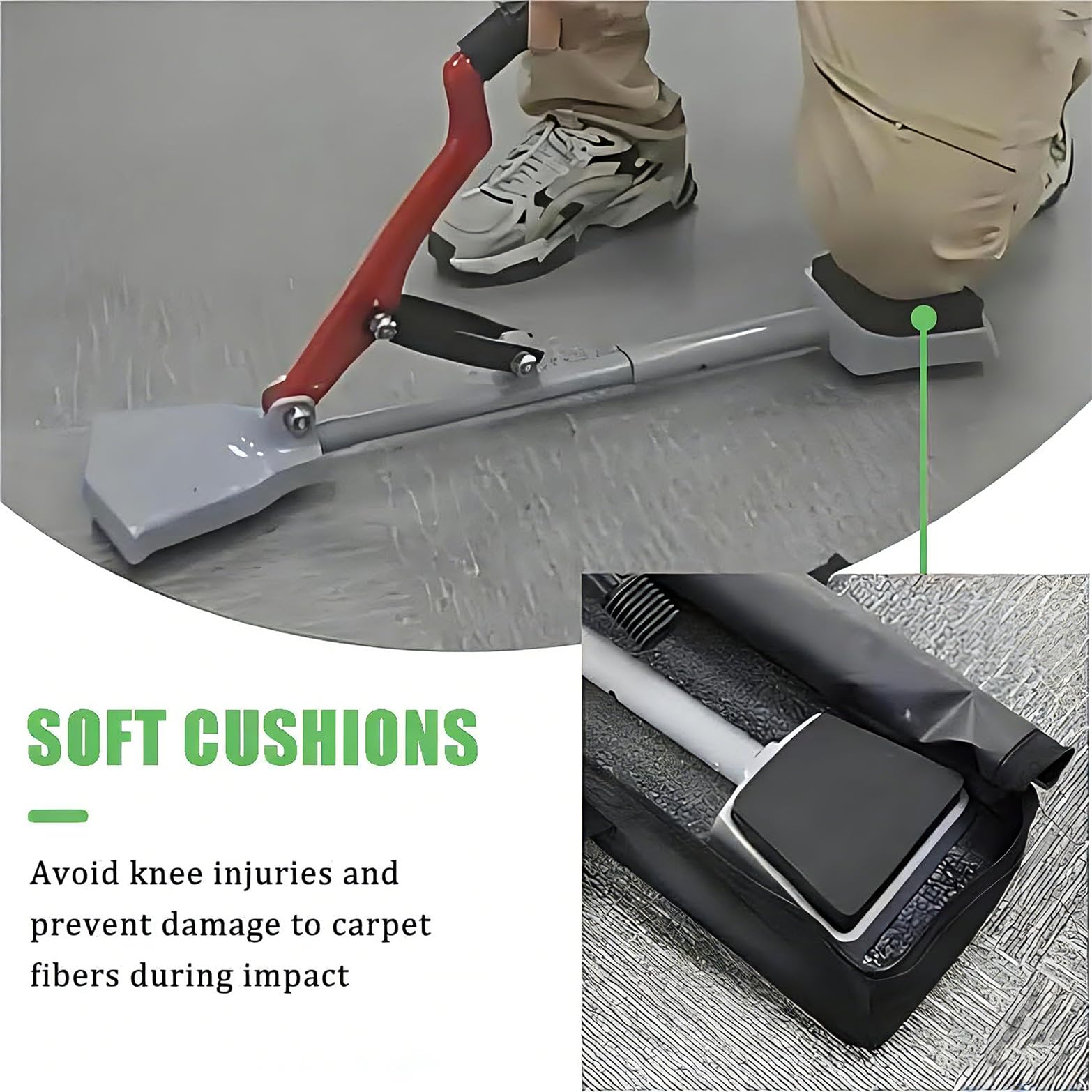 Kit de civière de moquette - Qualité professionnelle - Sans genoux - Poignée souple - Outil essentiel pour tous les types de tapis - Élimine les plis