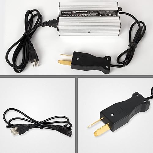 Miniatura 2 de Wztepeng - Cargador de batería para carrito de golf, 36 V, 5 A, enchufe de cargador de pie de cuervo compatible con EZGO Club Car Yamaha, etc.