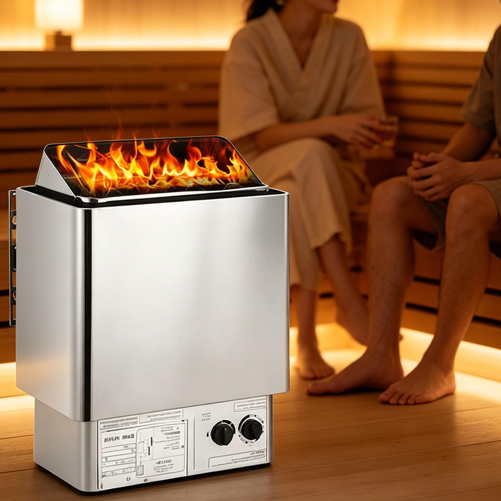 PioMue Electric Sauna Stove, Wall Mounted Sauna Heater, Dry Steam Oven, Timer: 0-180 Min, Personal Sauna Room, Commercial, Hotel, Spa, etc 220V-4.5KW