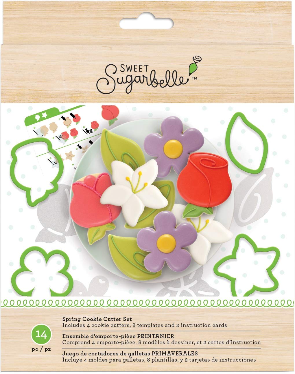 American Crafts Sweet Sugarbelle - Juego de cortadores de galletas (14 unidades, 17,27 x 21,08 x 3,3 cm), multicolor