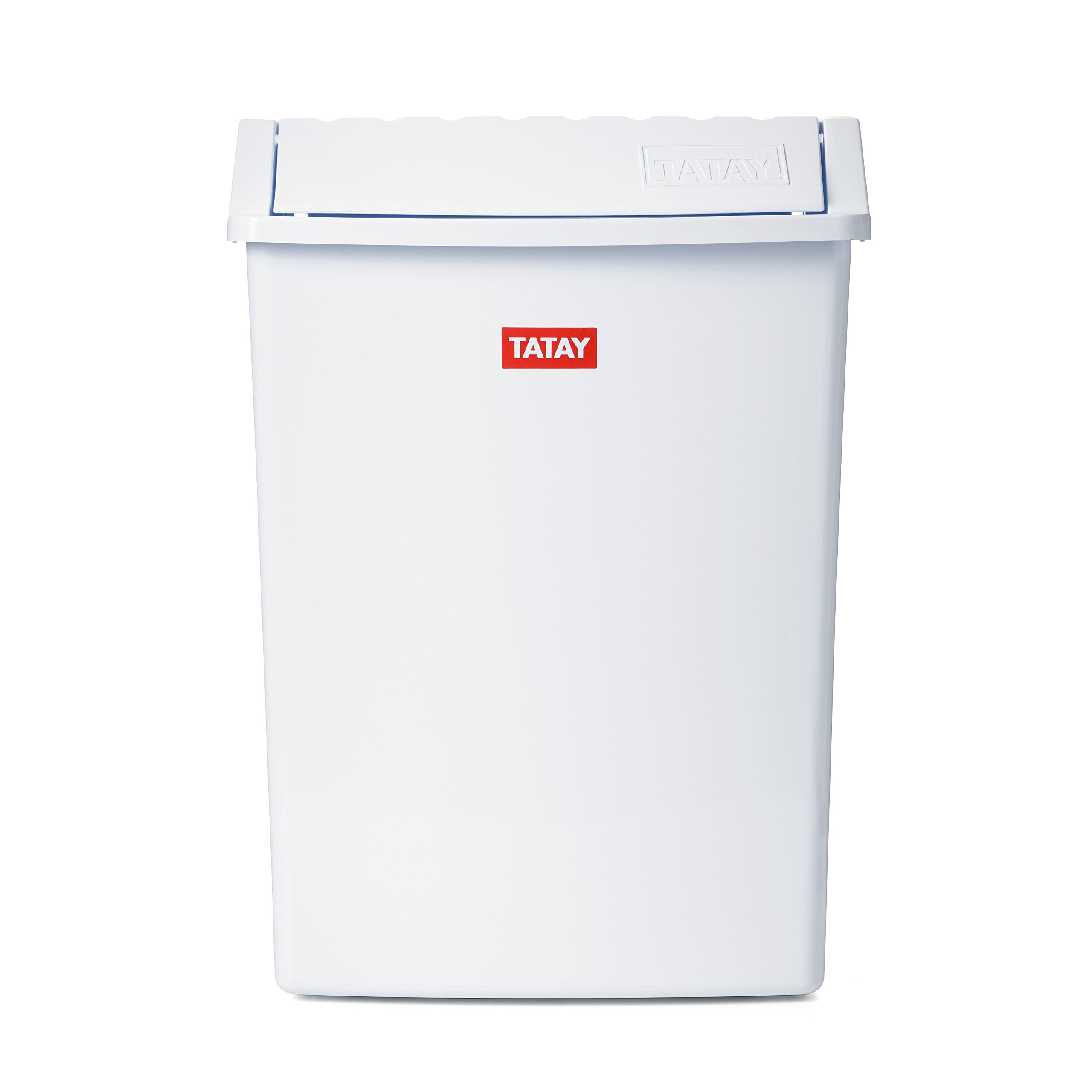 TATAY Recyclingbak met Schommeldeksel 50L | Voor Binnen en Buiten | Geschikt voor 30L–50L Zak | UV-Bestendig | BPA-vrij Stevig Plastic | 40,5x33,5x57,5 cm, Zwart, Karton