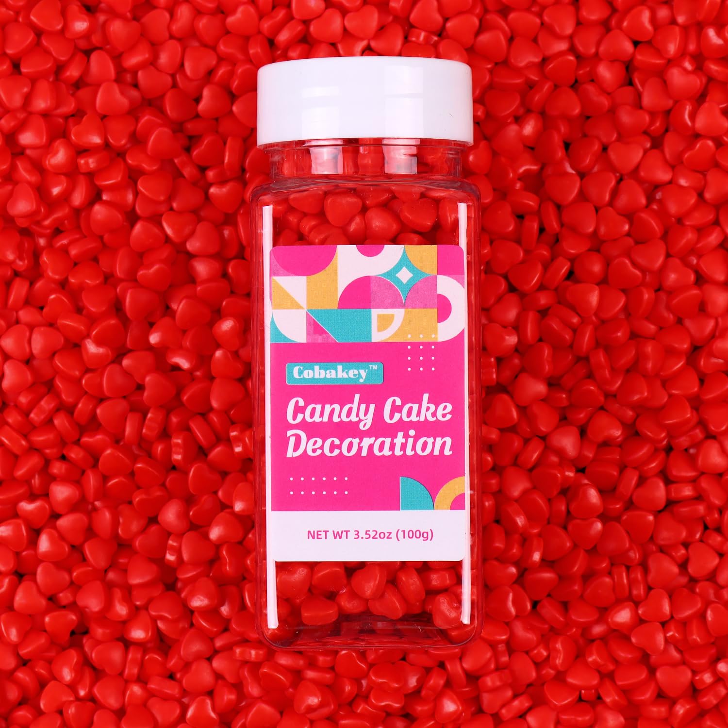 Valentine Sprinkles for Cake Decorating Edible Red Hearts Sugar Sprinkles for Cookies Chocolate Ice Cream Cupcake Topper, 3.5 ounce Red Sprinkles Perfect for Wedding