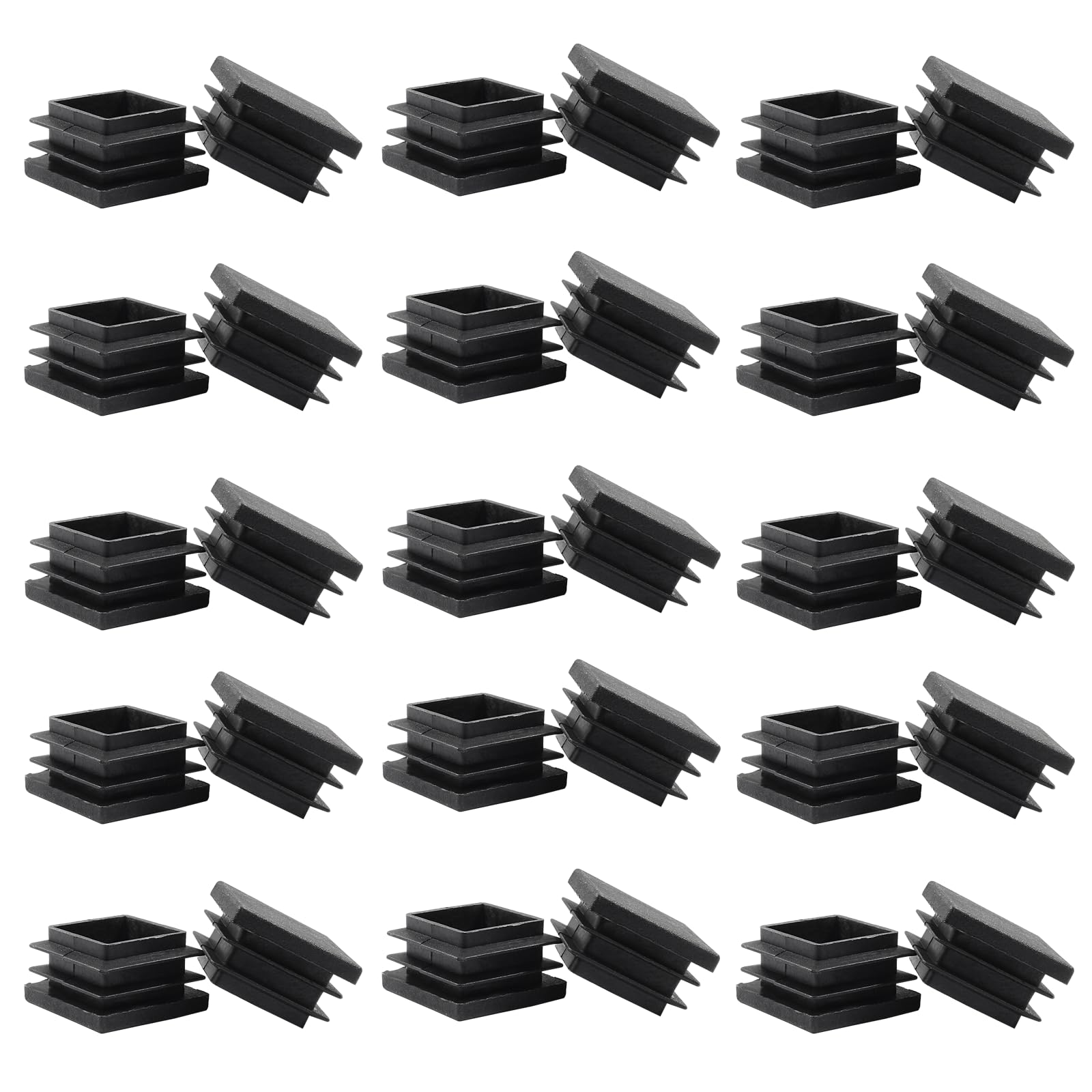 Zorfeter 1-1/4 Inch Square Black Plastic Plugs, 30 Pcs