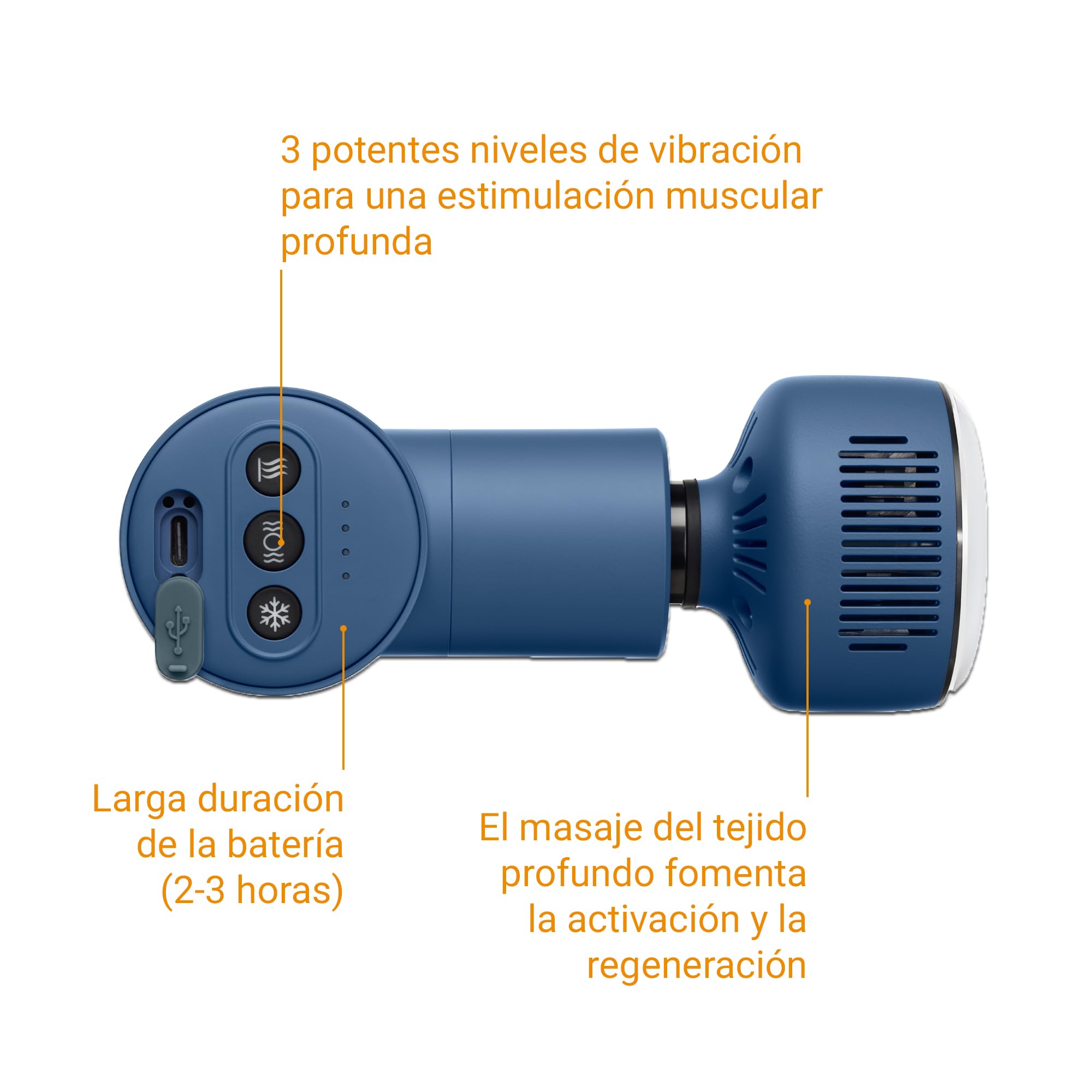 medisana MG 600 Pistola de Masaje, Dispositivo de Masaje Eléctrico, Recuperación y Relajación Muscular, Función de Calor y Frío, Incluye 7 Accesorios de Masaje y 3 Niveles de Vibración