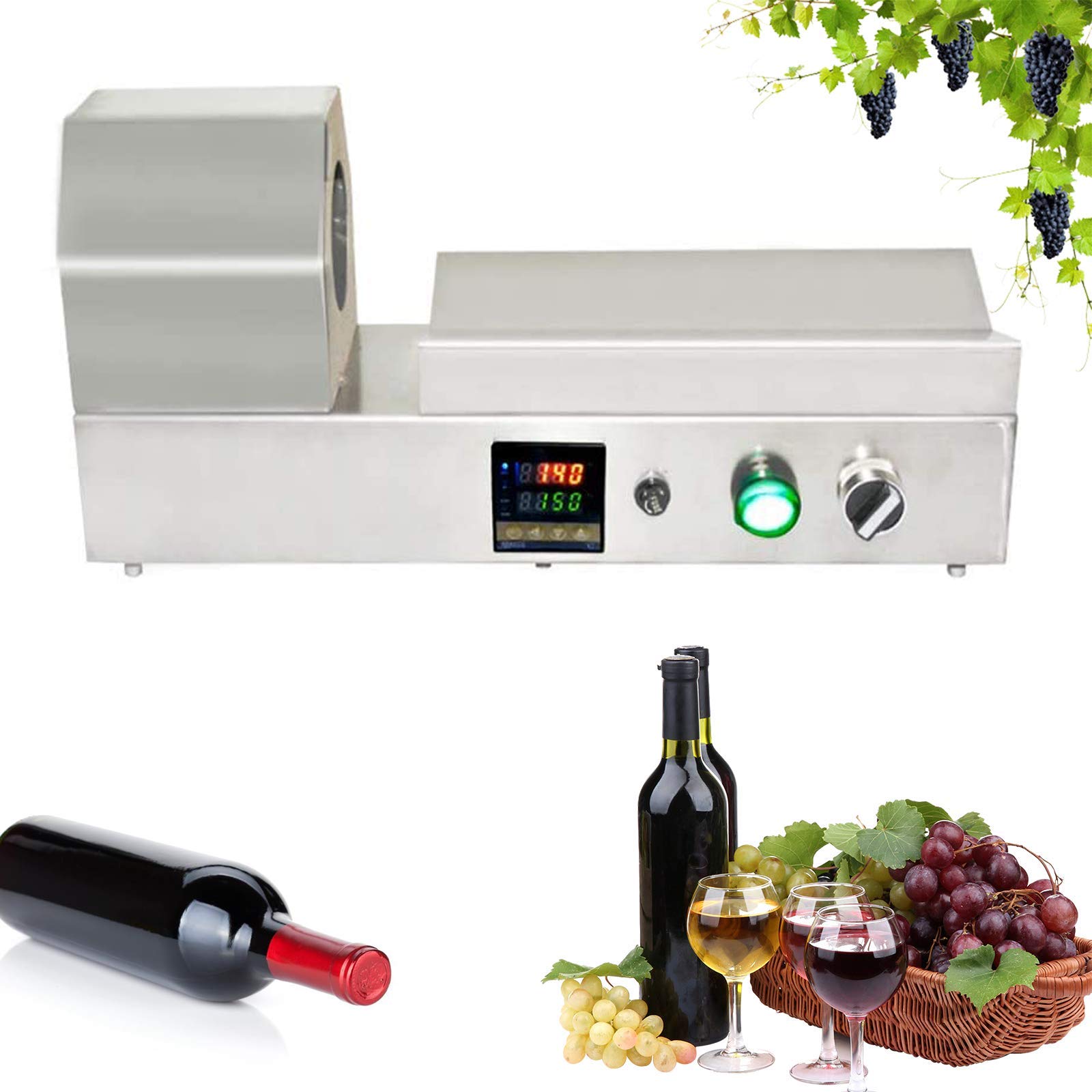 YJINGRUI Shrinker per capsule in PVC 1000 W Display digitale termostatico tappo di bottiglia di vino involucro termorestringente macchina 500 ℃ per diametro massimo 70 mm capsule in PVC