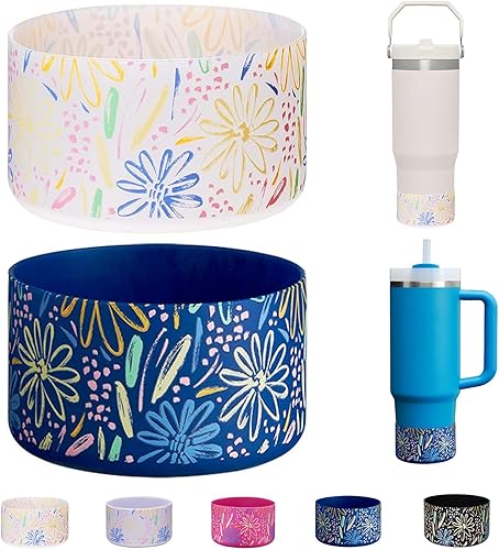 Vista 33 de 2 Piezas Protector de Base de Vaso para Stanley Quencher Adventure 40oz y Stanley IceFlow 20oz 30oz y Compatible con Hydro Flask 12oz 21oz 24oz 3D