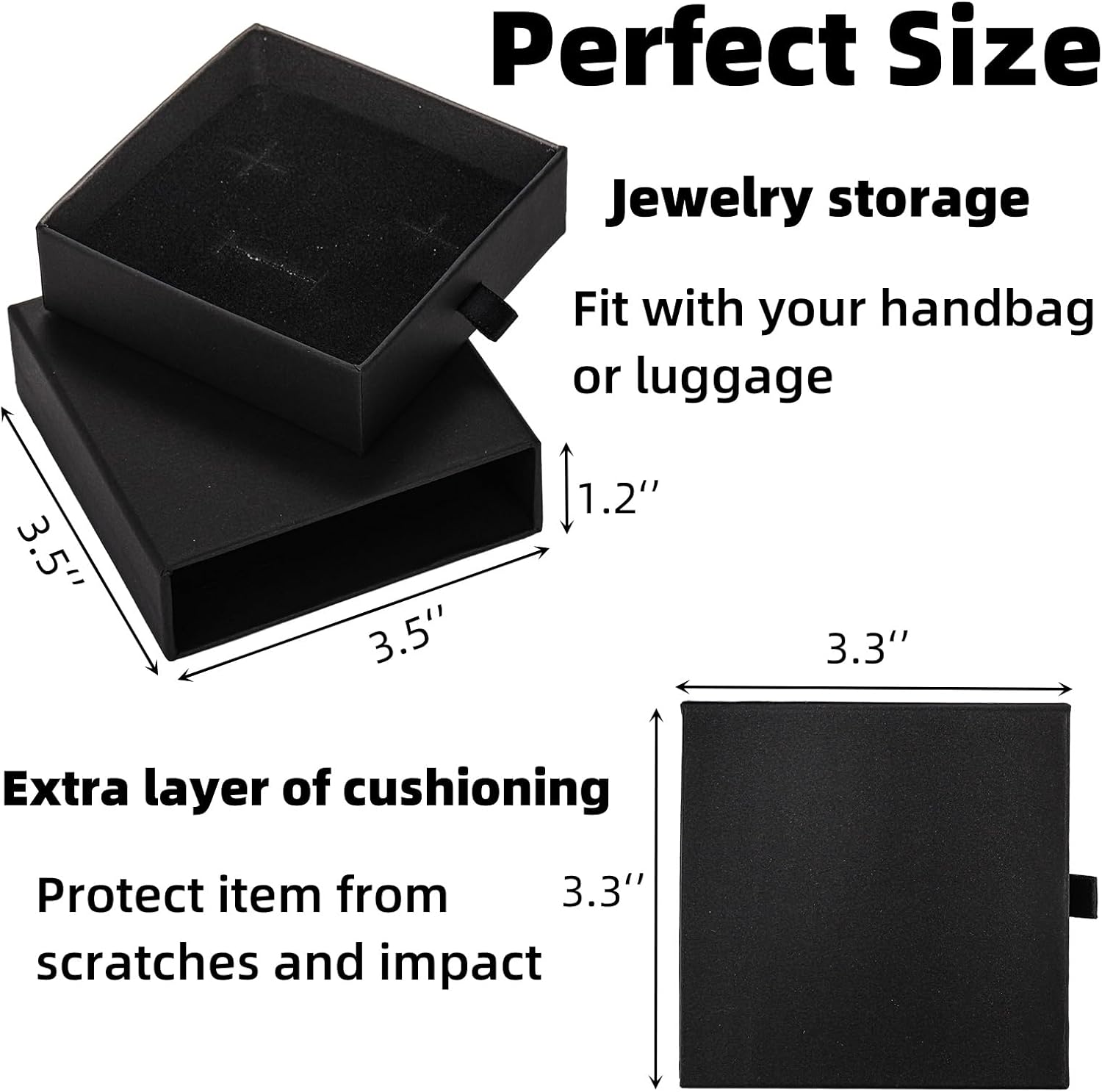 24 Pack Jewelry Gift Boxes, 3.5x3.5x1.2 Inch Cardboard Jewelry Packaging Box with Lid, Small Storage Display Case Bulk for Necklaces, Bracelets, Earrings, Valentine's Day Jewelry Gift - Image 2