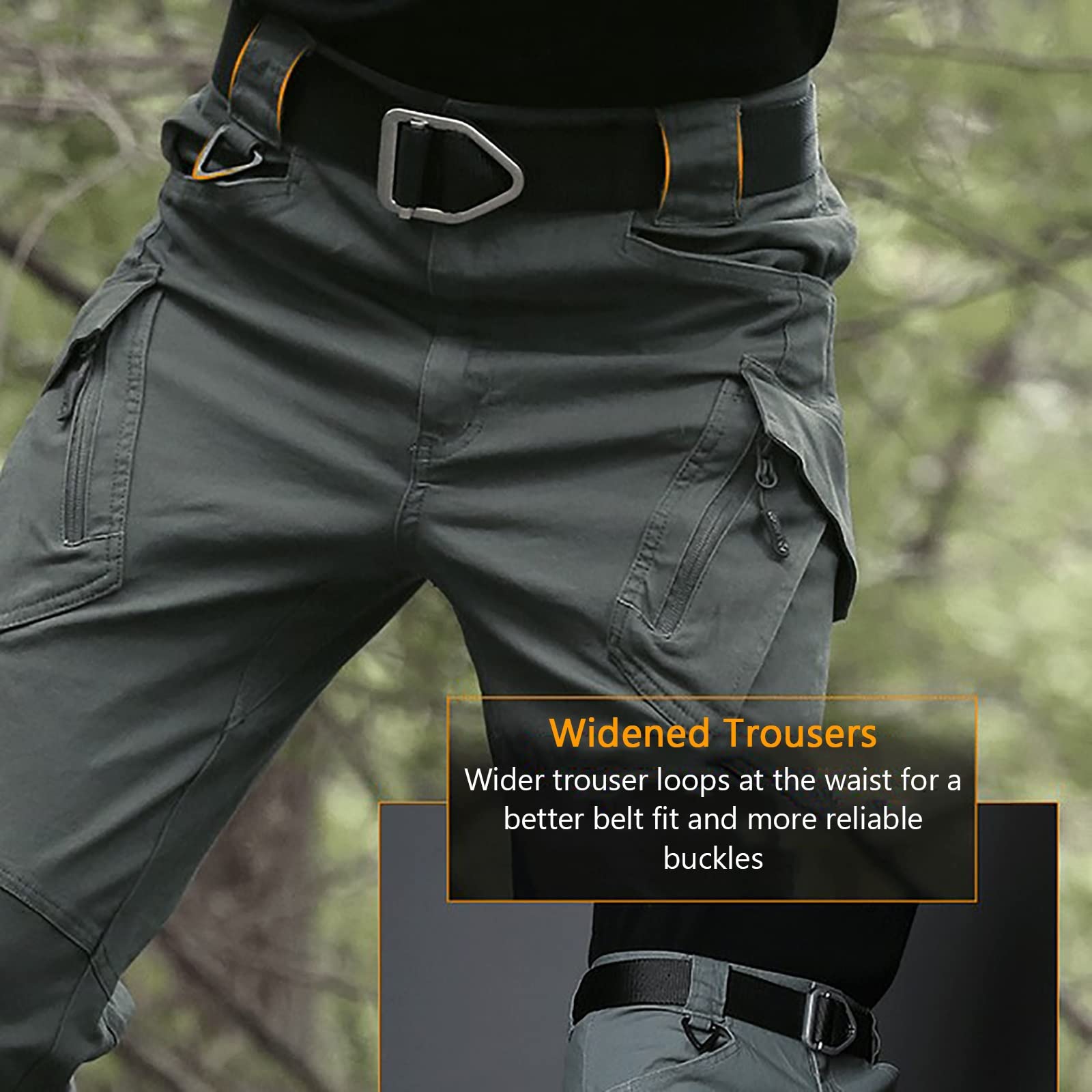 G&F Pantalones Trekking Hombre Impermeables Pantalones de Trabajo Montaña Senderismo (Color : Khaki, Size : 3XL)