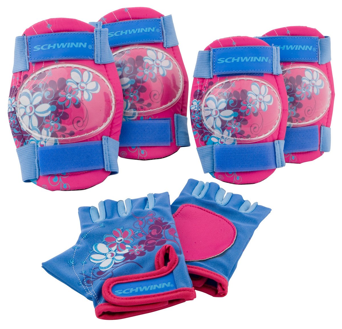 Girl's Pad Set with Knee Elbow and Gloves