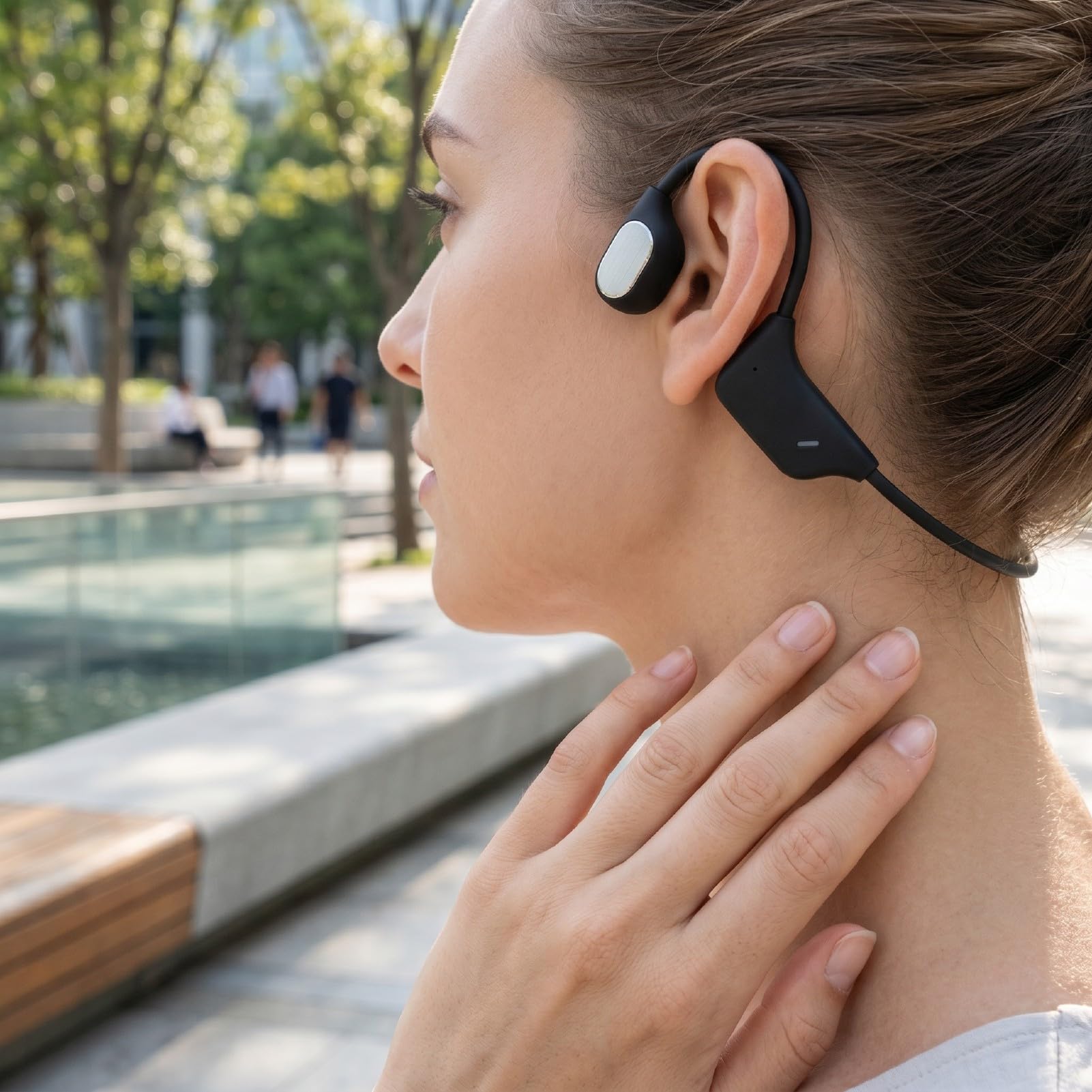 Cryfokt Cuffie a Conduzione Ossea, Cuffie Auricolari Aperte Wireless IP67 Impermeabili 5.4, Auricolari Sportivi da Corsa con Tecnologia di Cancellazione del Rumore per l'allenamento in Palestra