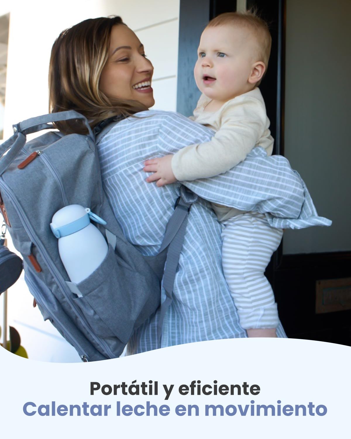 Grownsy calienta biberones portátil para viaje, calentamiento de leche en 2 minutos, batería de 10000mAh, 600ml, control preciso de temperatura