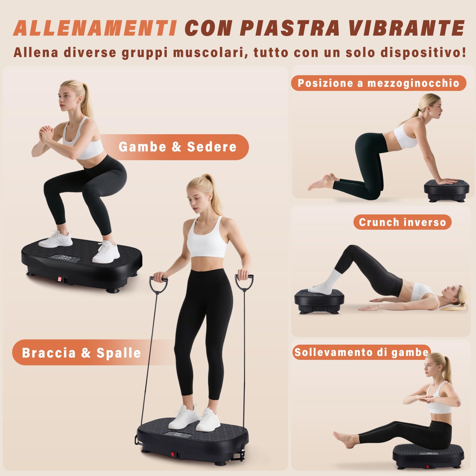 Pedana Vibrante Dimagrante, Vibration Plate per Circolazione Gambe, Display a LED e Telecomando, Allenamento a Casa Pedana Vibrante